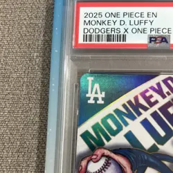 2025 One Piece CCG Dodgers x One Piece Night Monkey D. Luffy EB02-010 Foil PSA 9 - Image 2