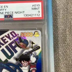 2025 One Piece CCG Dodgers x One Piece Night Monkey D. Luffy EB02-010 Foil PSA 9 - Image 3