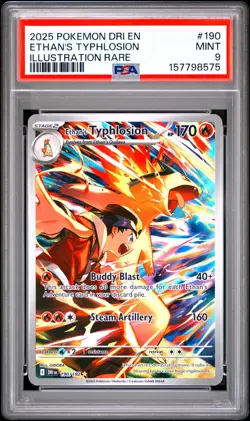 PSA 9 Ethan's Typhlosion 190/182 Illustration Rare Pokemon Card - Image 1