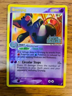 LP! Grumpig (20/100) EX Crystal Guardians Stamped Reverse Holo Pokemon Card! - Image 1