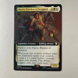 Magic the Gathering LoTR #143 Merry Warden of Isengard Bordeless Rare - Image 1