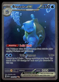 Blastoise ex 200/165 151 Special Illustration Rare Pokemon - Image 1