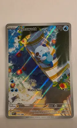 Pokemon TCG Oshawott Illustration Rare card 105/086 NM - Image 1
