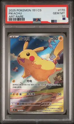 2025 Pokemon Chinese 151 Journey Pikachu Full Art 151C 170/151 AR PSA 10 VL08 - Image 1