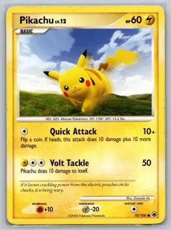 PIKACHU 70/100 COMMON MAJESTIC DAWN POKEMON HP - Image 1