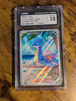 Pokemon 🏝Destined Rivals Misty's Lapras IR Holo #194👙🏖 CGC 10 GEM MINT ✨ - Image 2