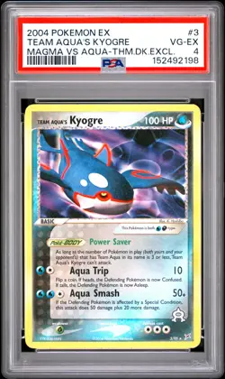 2004 POKEMON EX TEAM MAGMA VS TEAM AQUA #3 TEAM AQUA'S KYOGRE PSA 4 - Image 1