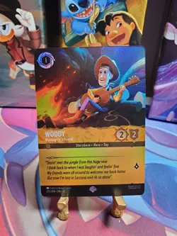 Disney Lorcana TCG Woody - Waiting for a Friend 205/204 Foil Amber Enchanted - Image 1