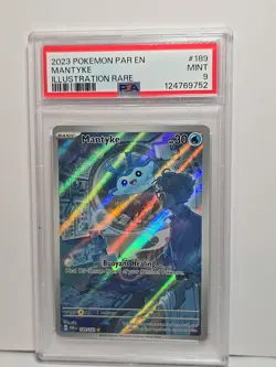Pokemon TCG Mantyke Card 189/182 Sv04: Paradox Rift PSA 9 - Image 1