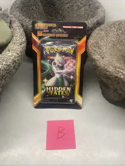 Pokemon Sun & Moon Hidden Fates Blister Pack Mewtwo 1 Booster + Five Cards B - Image 1