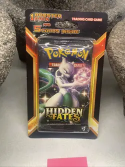 Pokemon Sun & Moon Hidden Fates Blister Pack Mewtwo 1 Booster + Five Cards B - Image 2