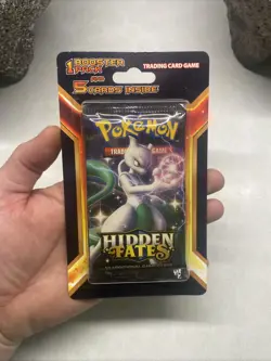 Pokemon Sun & Moon Hidden Fates Blister Pack Mewtwo 1 Booster + Five Cards B - Image 3