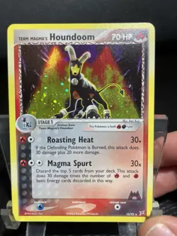Team Magma’s Houndoom 10/95 Holo LP EX Team Magma vs Team Aqua Pokemon Card - Image 2
