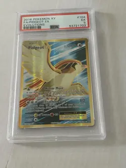 PSA 5 EX Pidgeot EX 104/108 XY Evolutions Full Art Holo Pokemon Card - Image 1