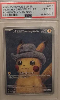 Pokemon Pikachu with Grey Felt Hat #085 SV Promo Full Art PSA 10 2023 EN - Image 1