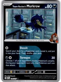 Pokemon Team Rocket's Murkrow ASC 126/217 Team Rocket Pattern Near Mint English - Image 1