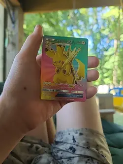 Custom Rainbow Foil Metal Pikachu Gx Pokemon Card - Image 1