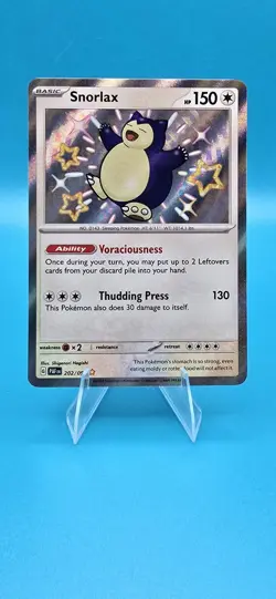 Pokemon TCG Snorlax 202/091 Shiny Holo Rare Paldean Fates Near Mint+ B9 Psa Cand - Image 1