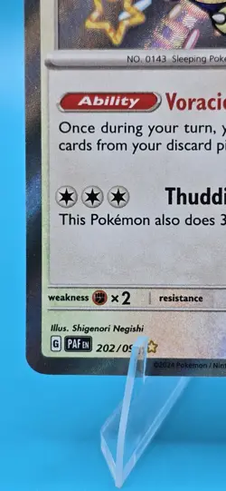 Pokemon TCG Snorlax 202/091 Shiny Holo Rare Paldean Fates Near Mint+ B9 Psa Cand - Image 5