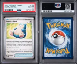 PSA 10 Pokemon Snorlax Doll #175/182 SV04: Paradox Rift Regular Finish - POP 26 - Image 3