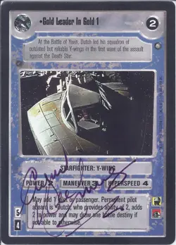 Star Wars CCG - Angus MacInnes † (Dutch - Gold Leader) - autograph / signed card - Image 1