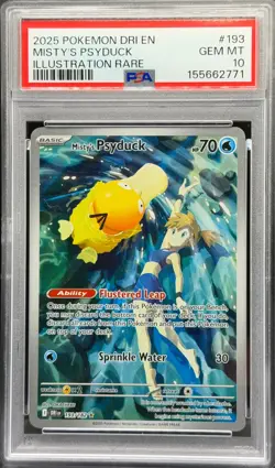 2025 Pokemon Destined Rivals Misty's Psyduck IR #193 PSA 10 Illustration Rare - Image 1