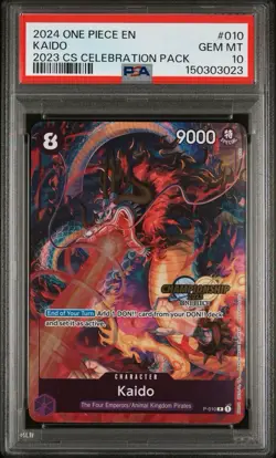 One Piece Kaido P-010 2023 Championship Celebration Pack English Card PSA 10 💎 - Image 1