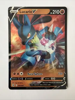 Lucario V - 146/264 - Pokemon Fusion Strike Sword & Shield Ultra Rare Card NM - Image 1
