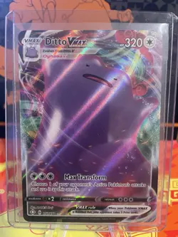 Pokemon TCG Ditto VMAX Shining Fates Holo Ultra Rare Card 051/072 - Image 1