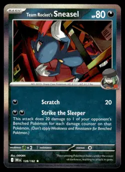 Team Rocket's Sneasel - Holo #128 RARE - Pokemon Destined Rivals - NM - Image 1