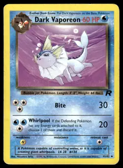 Dark Vaporeon #45 - Pokemon Team Rocket - LP - Image 1