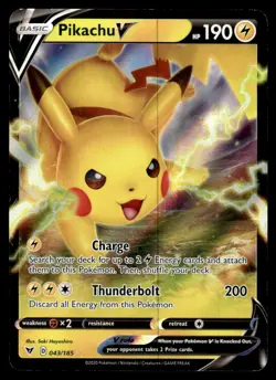 2020 Sword & Shield - Vivid Voltage Pikachu V Basic/Rare Holo V #43 - Image 1