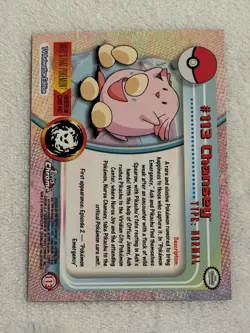 MINT CHANSEY - Topps Chrome Pokemon TV Animation Edition Series 2 #113 2000 - Image 2