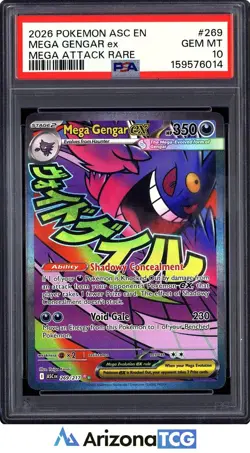 Pokemon 2026 Mega Gengar ex 269 Mega Attack Rare Ascended Heroes GEM MINT PSA 10 - Image 1