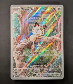 Pokemon TCG Meowth 106/094 Me02 Phantasmal Flames Illustration Rare Holo - Image 1