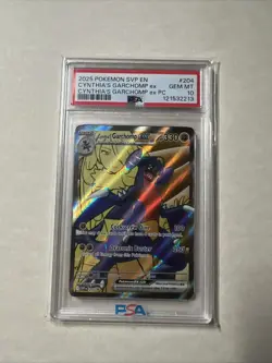 POKEMON 2025 SVP En CYNTHIA'S GARCHOMP Ex Prem Coll #204 PSA 10 Gem Mint - Image 1