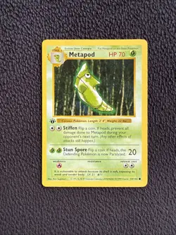 Metapod 54/102 Base Set 1st Edition Shadowless Pokemon Card - Image 1