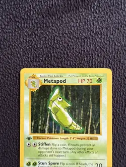 Metapod 54/102 Base Set 1st Edition Shadowless Pokemon Card - Image 2