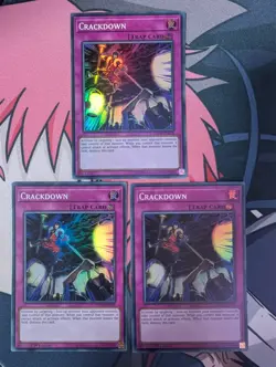 YuGiOh! Crackdown DANE-EN078 Super Rare x3 PLAYSET 1st Ed - Image 1