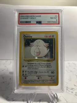 Pokemon TCG Chansey Base Set Holo Rare PSA 8 1999 English Card #3/102 - Image 2