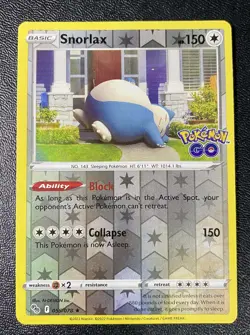 Pokemon Card Snorlax Pokemon Go Reverse Holo Rare 055/078 LP (Combine P&P) - Image 1