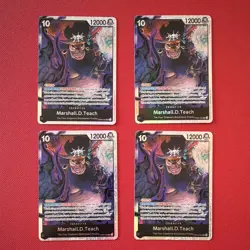 Bandai One Piece Card Game Marshall D. Teach OP09-080 SR Black NM English x4 - Image 1