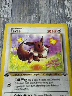 Eevee Jungle #51/64 Common 1st Edition Pokemon Card - HP Damaged - Image 3