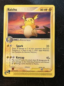 Pokemon Card - Raichu 13/95 Rare Team Magma vs Team Aqua See Pictures - Image 1