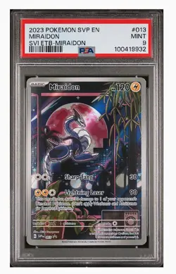 2023 Pokemon Scarlet & Violet #013 Miraidon SVI ETB Black Star Promo PSA 9 - Image 1