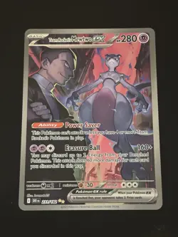 Pokemon TCG Destined Rivals Team Rocket's Mewtwo EX Full Art Card 231/182 MINT - Image 1