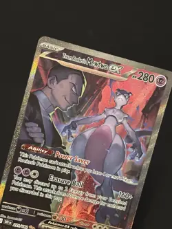 Pokemon TCG Destined Rivals Team Rocket's Mewtwo EX Full Art Card 231/182 MINT - Image 3