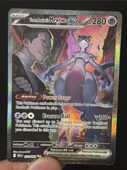 Pokemon TCG Destined Rivals Team Rocket's Mewtwo EX Full Art Card 231/182 MINT - Image 4