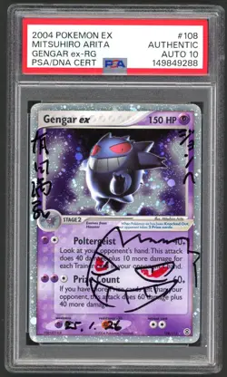 Pokemon Card - PSA Authentic Auto 10 Gengar EX 108/112 - Mitsuhiro Arita Signed - Image 1