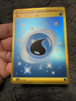 Pokemon Gold Basic Water Energy TCG Paldea Evolved Holo Hyper Rare Card 279/193 - Image 1
